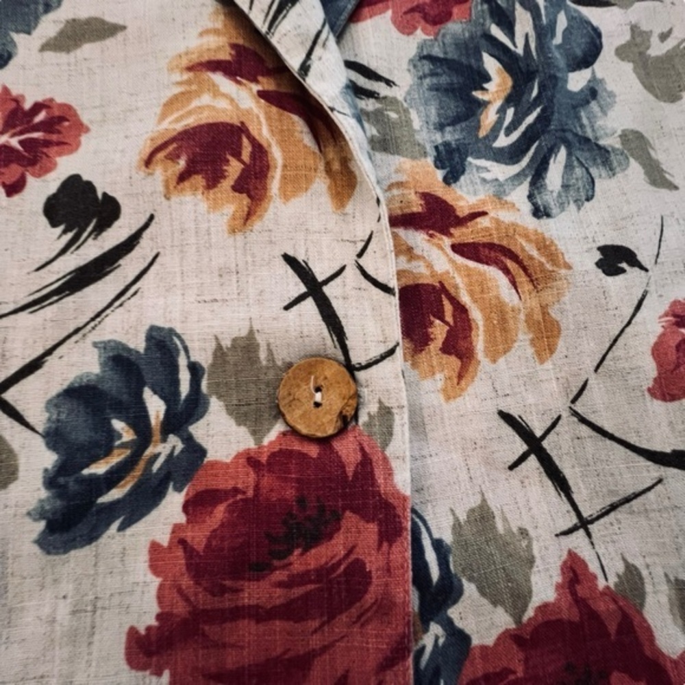 Vintage Bedford Fair Floral Blazer Jacket Long Sleeves Pockets Size 14 USA‎ Made - Picture 7 of 13